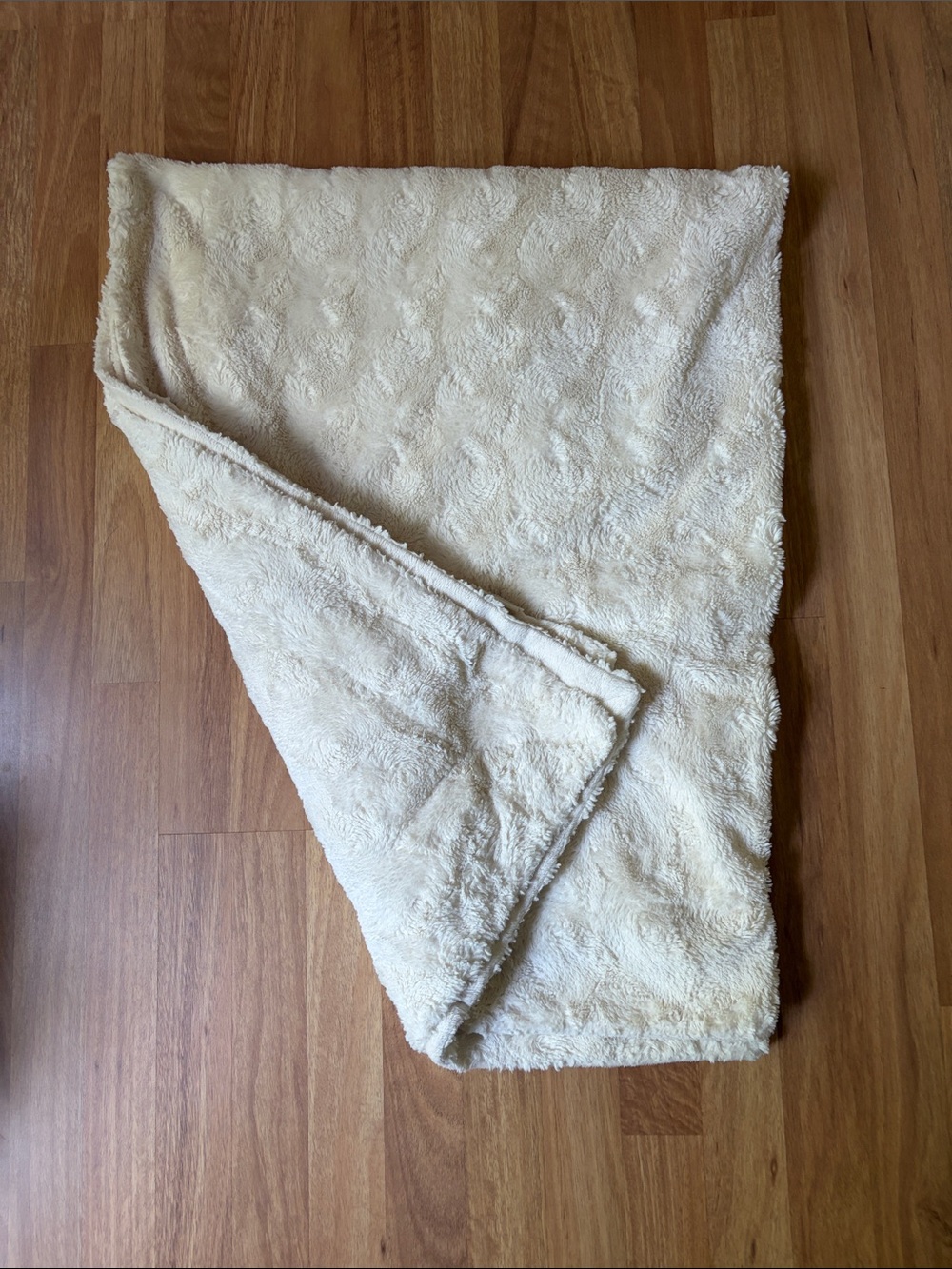 Pier 1 Cream Plush Throw Blanket - Soft Neutral Cozy Throw